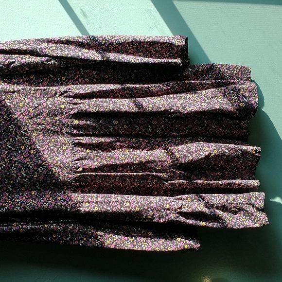 Girls Arizona long sleeve dress small purple yellow white green - Picture 2 of 5